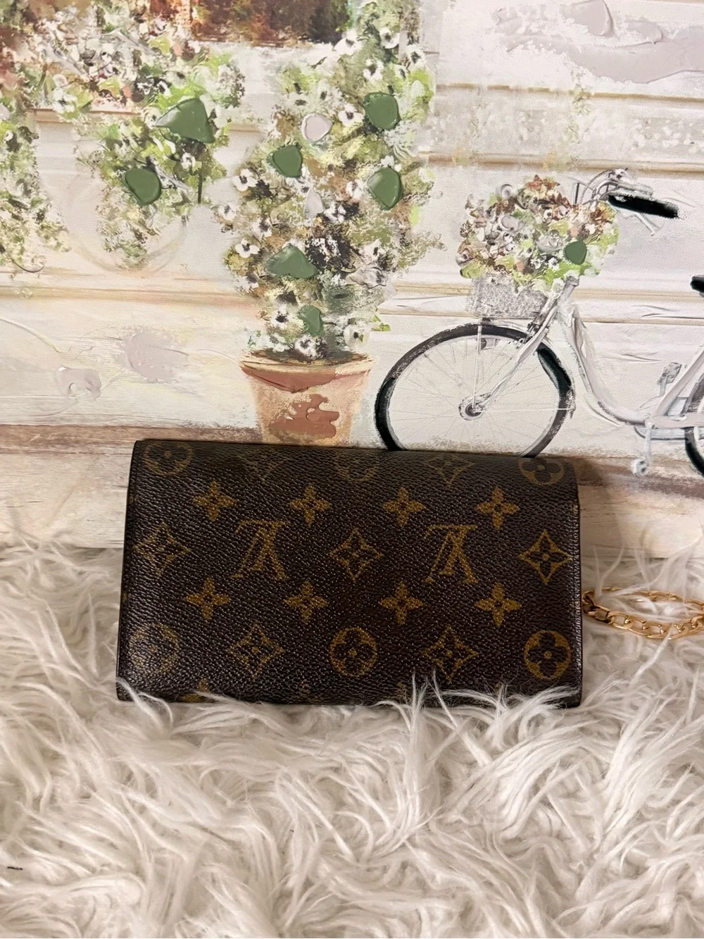 Louis Vuitton Monogram Canvas Wallet Clutch - Brown/Goldi Vintage